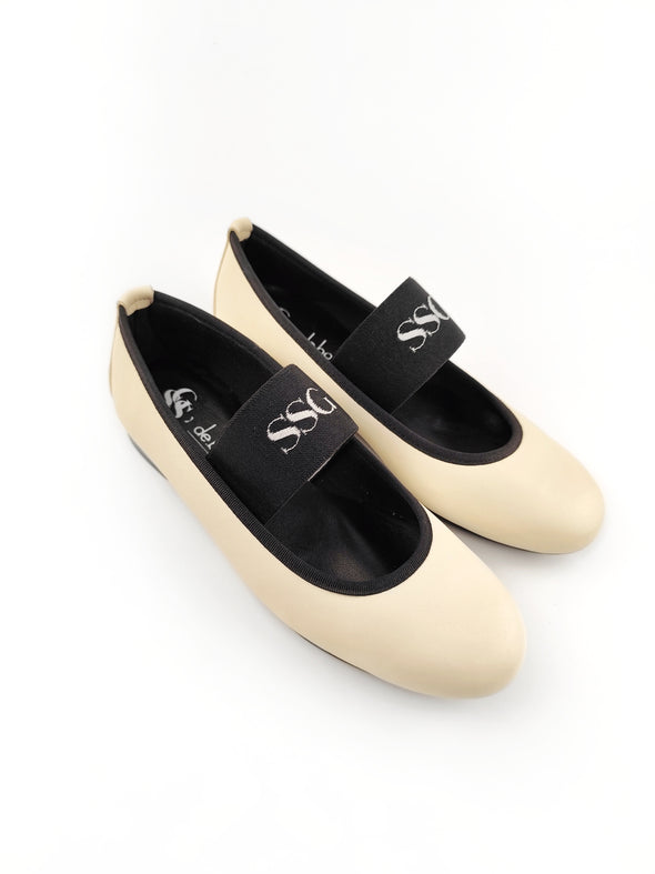 SSG x de.bour CREAM LEATHER BALLERINAS