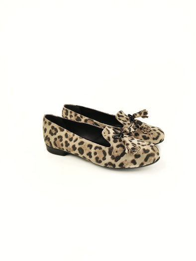 KIRA B&W ANIMAL PRINT LEATHER LOAFERS