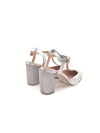 LIBERTY SILVER LEATHER BLOCK HEELS (8,5cm)