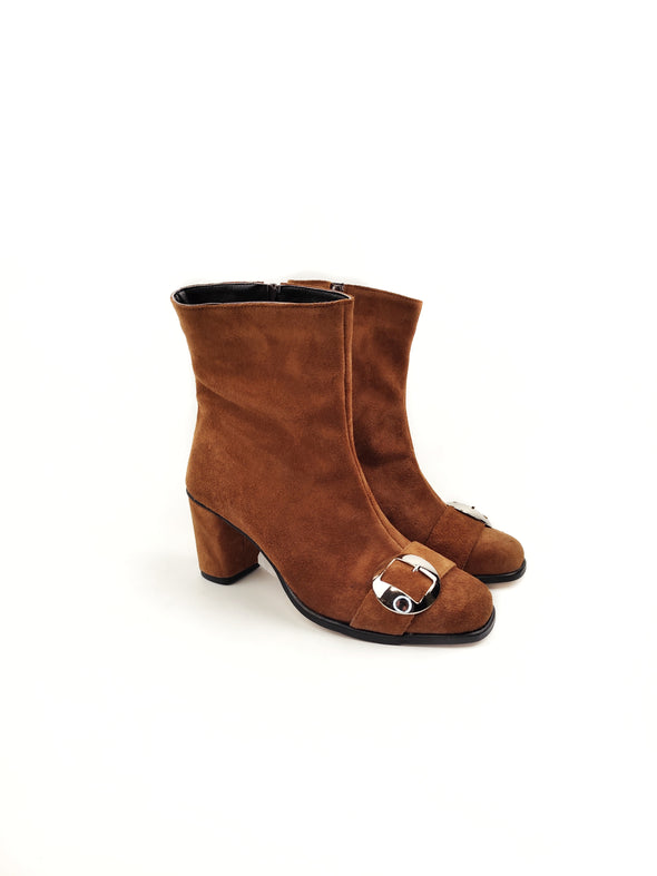 CHIARA RUST SUEDE LEATHER BOOTS (6,5cm)