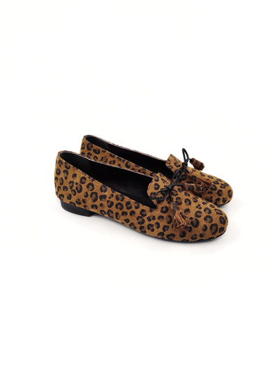 KIRA LEOPARD PRINT LEATHER LOAFERS