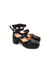 CLEMENCE GLOSSY BLACK STRAPPY HEELS (7,5cm)