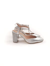 LIBERTY SILVER LEATHER BLOCK HEELS (8,5cm)